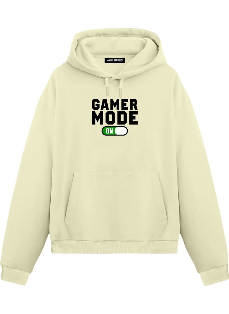 Alex Rosen Gamer Printed Purple Unisex Oversize Fit Cotton Hooded Sweatshirt  - Image 1