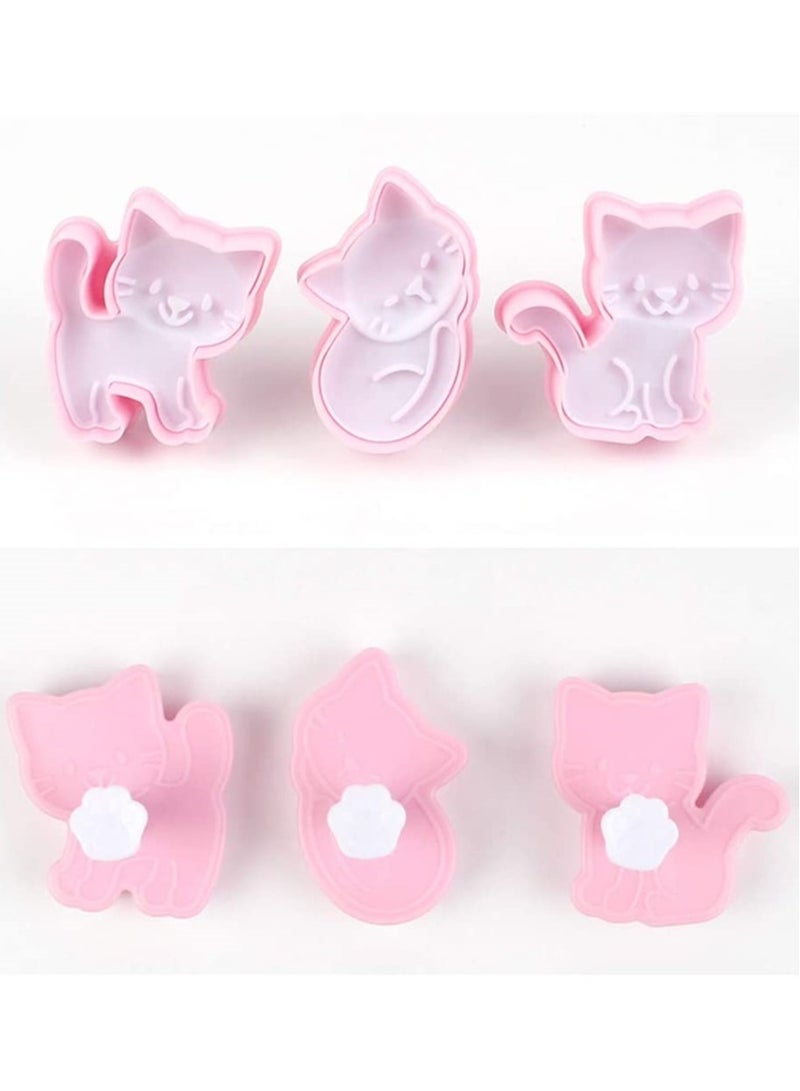 3pcs Cat Shape Cookie Cutters Set - Fun Plastic Animal Biscuit Cutters for Baking & Cake Decorating, Perfect for Kids & Parties - Image 4