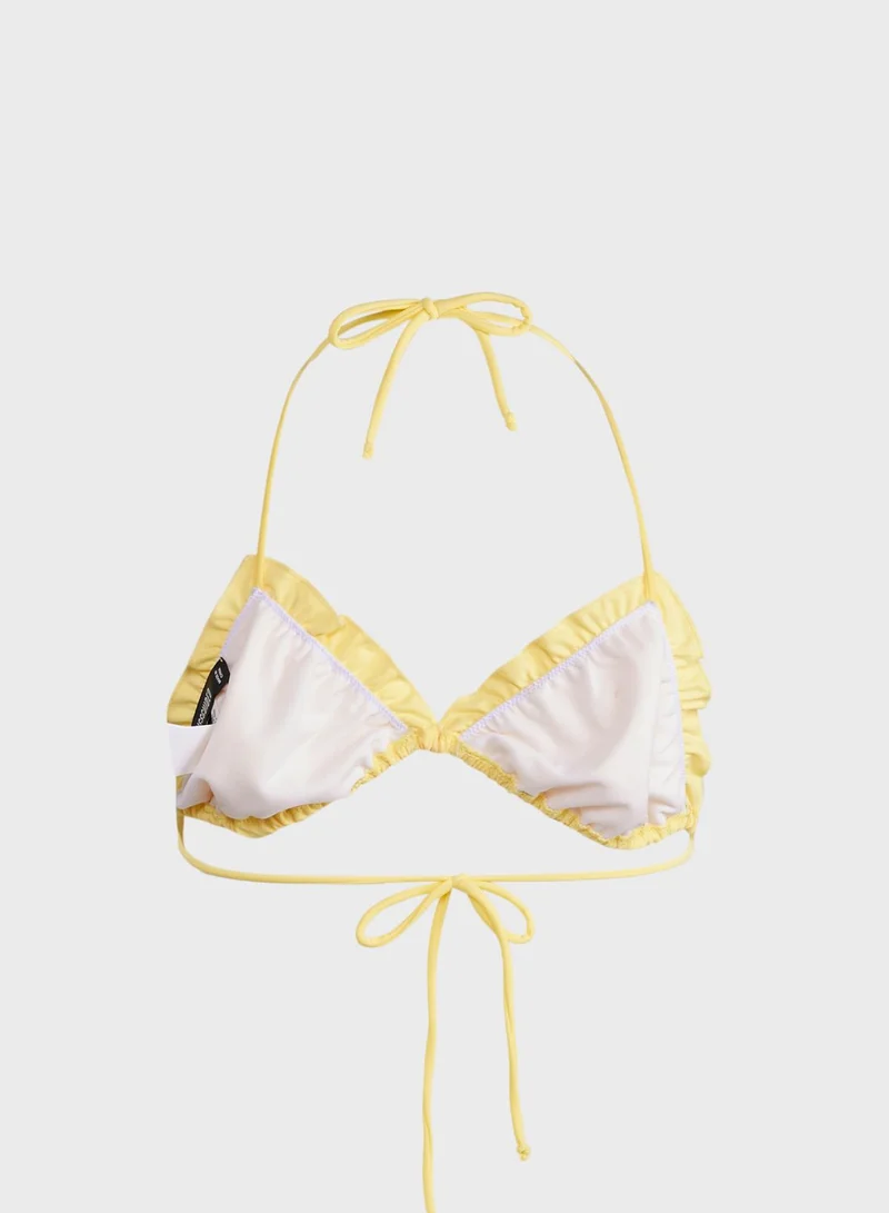 Missguided Ruffle Minimal Triangle Bikini Top