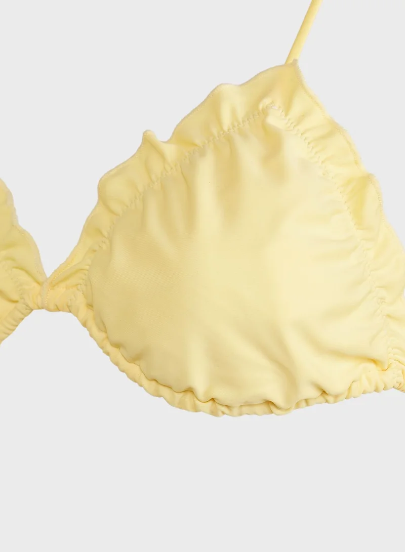 Missguided Ruffle Minimal Triangle Bikini Top