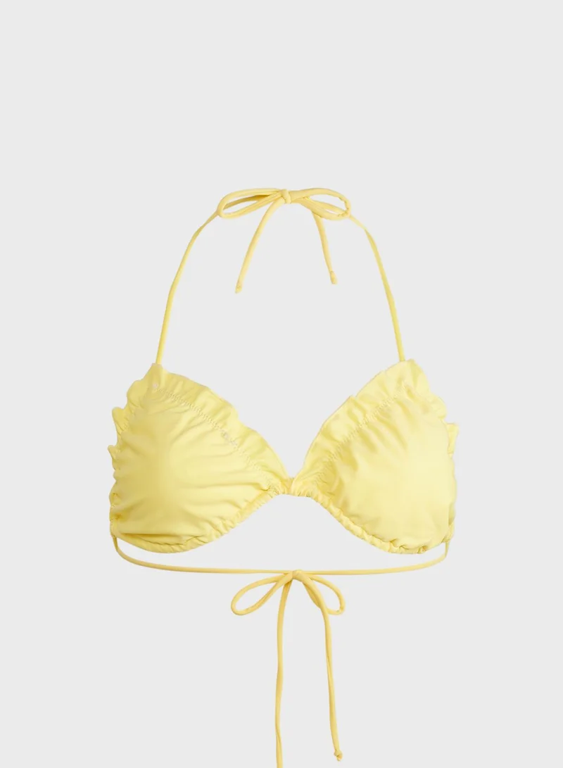 Missguided Ruffle Minimal Triangle Bikini Top
