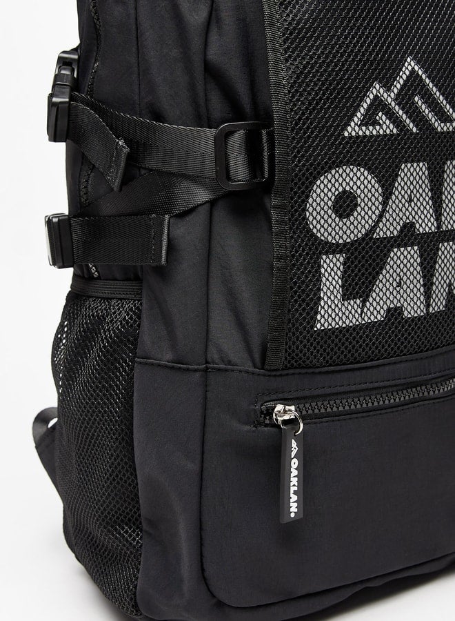 أوكلان حقيبة ظهر بطبعة شعار مع أحزمة قابلة للتعديل - Image 3