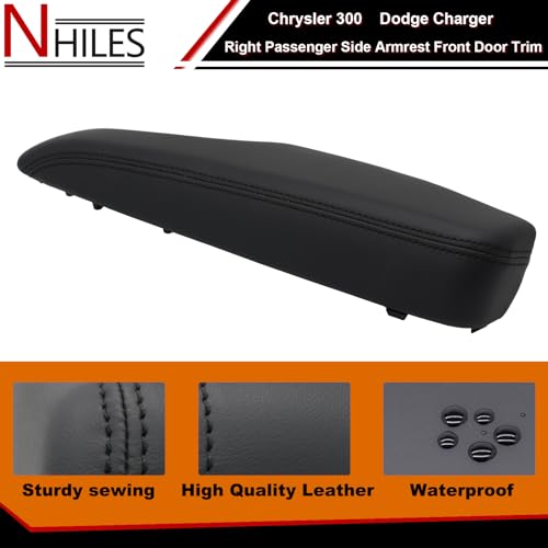 NHILES Right Passenger Side Armrest Front Door Trim Compatible with Chrysler 300 Dodge Charger 2011-2023 Replaces# 1WK36YSAAB - Image 2