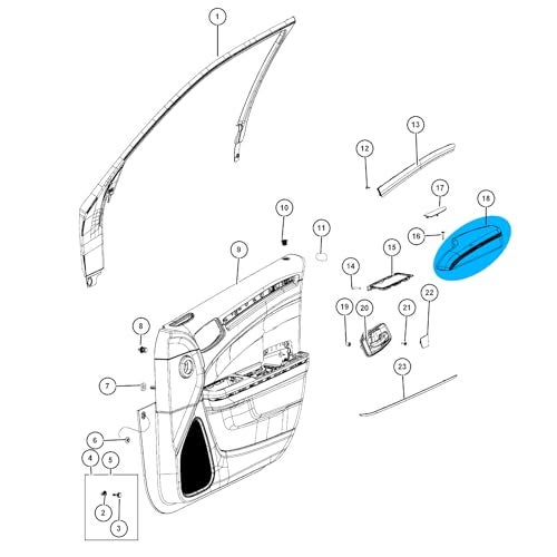 NHILES Right Passenger Side Armrest Front Door Trim Compatible with Chrysler 300 Dodge Charger 2011-2023 Replaces# 1WK36YSAAB - Image 5