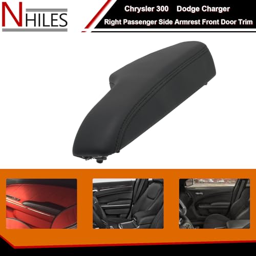 NHILES Right Passenger Side Armrest Front Door Trim Compatible with Chrysler 300 Dodge Charger 2011-2023 Replaces# 1WK36YSAAB - Image 3
