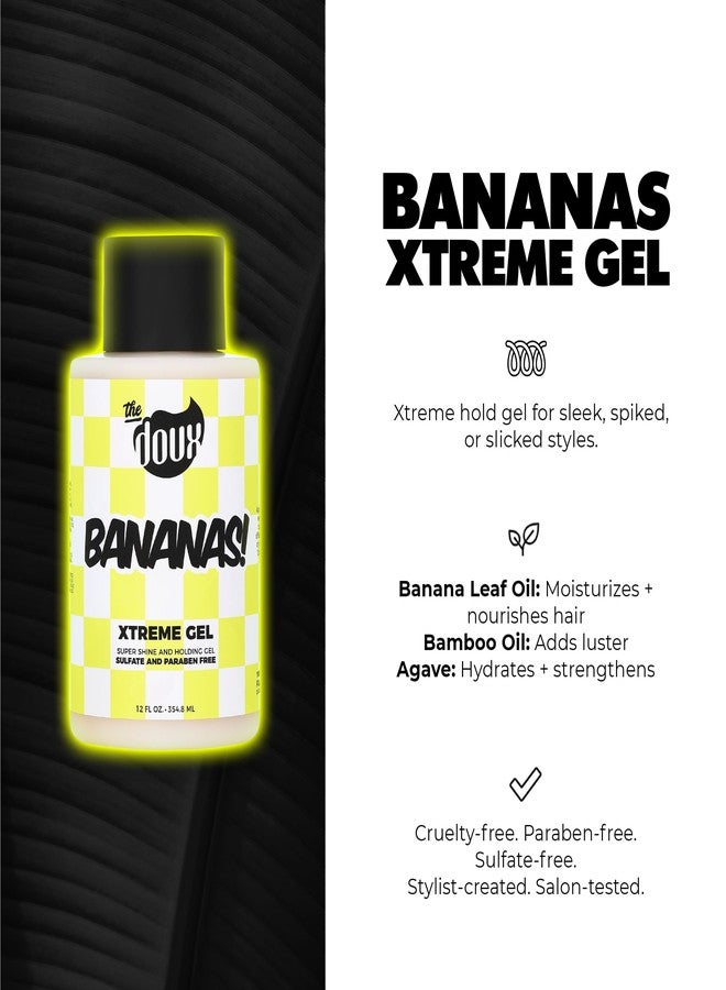 THE DOUX Bananas Xtreme Hold Hair Gel for Curly Hair –Strong Hold Styling Gel with Frizz Control & Shine –Hair Gel for Women & Men, Curl Gel for Wavy Hair, Natural Hair, Protective Styles & Defined Curls, 12oz - Image 3