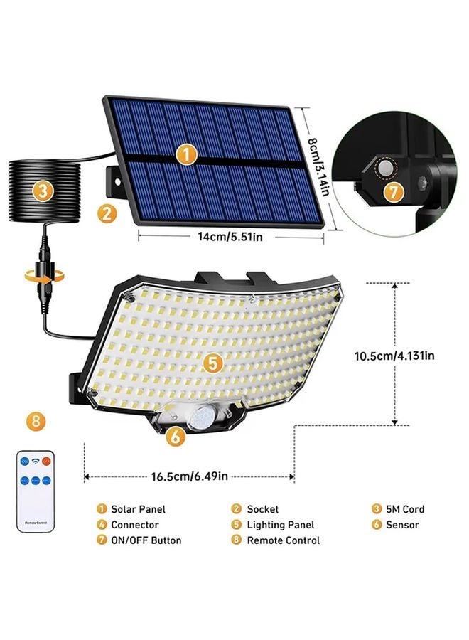 1pc Smart 234LED Solar Motion Sensor Wall Light 3 Modes Outdoor Garden Lamp - Image 3