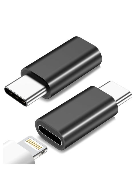 OTG Lightning Female to USB C Male Adapter , PD Fast Charging and data transmission for iPhone 14/13/12/11/SE, for iPad, for Air Pods, Type C to Lightning Adapter, Not for Audio/OTG, small and light, easy to carry  – Black