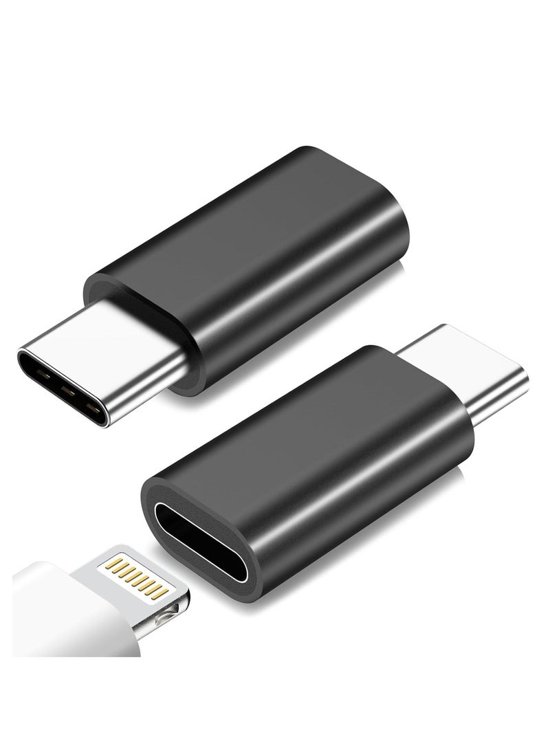 OTG Lightning Female to USB C Male Adapter , PD Fast Charging and data transmission for iPhone 14/13/12/11/SE, for iPad, for Air Pods, Type C to Lightning Adapter, Not for Audio/OTG, small and light, easy to carry  – Black