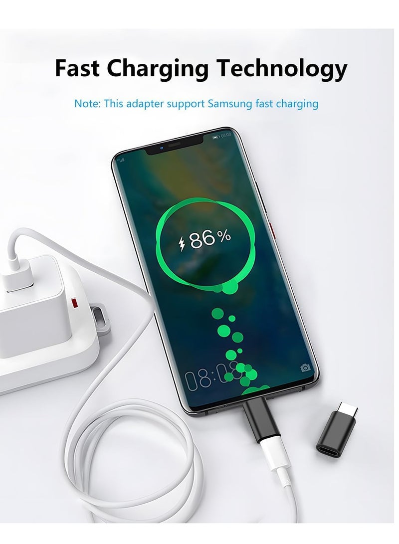 OTG Lightning Female to USB C Male Adapter , PD Fast Charging and data transmission for iPhone 14/13/12/11/SE, for iPad, for Air Pods, Type C to Lightning Adapter, Not for Audio/OTG, small and light, easy to carry  – Black