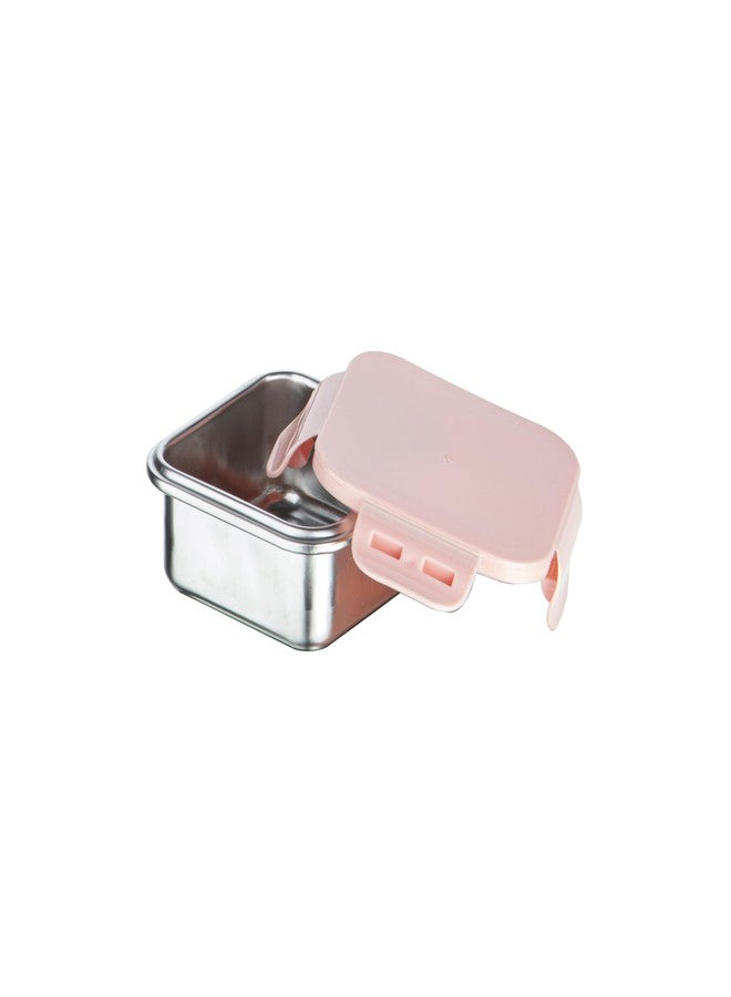 Polyset Duo Dine Steel Lunch Box | Stainless Steel Tiffin Box for Office, School & Kitchen Storage | Airtight Food Container, Fridge Safe (Pink, 285 ml) - Image 3
