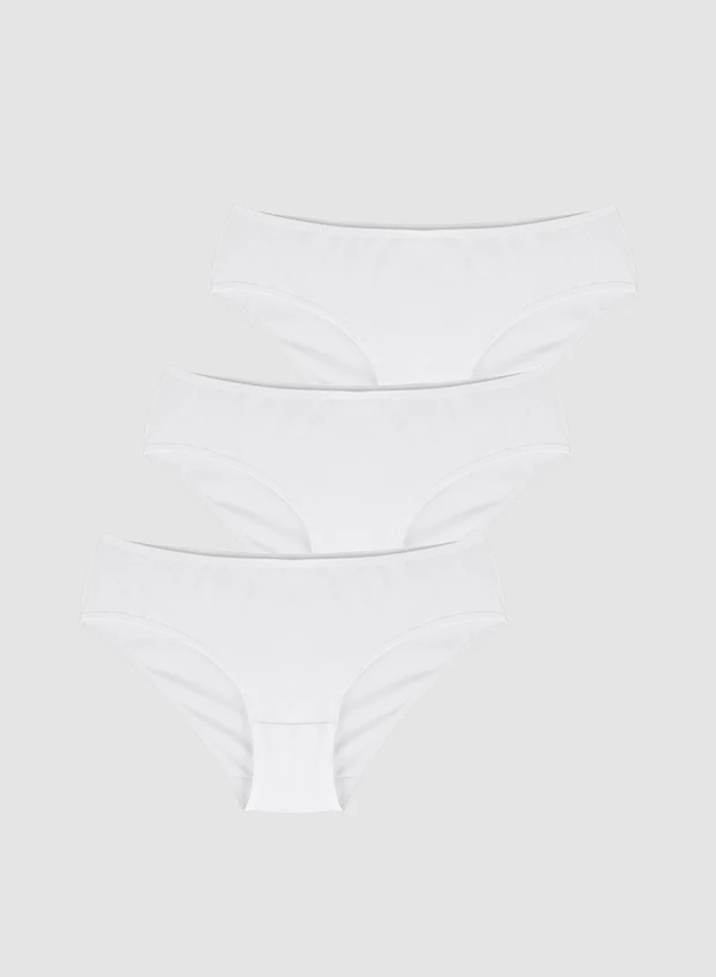Cotton White Slip Panties - Pack Of 3