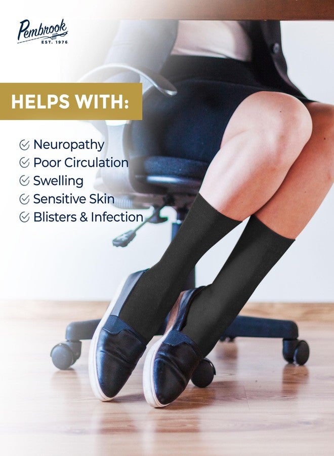 Pembrook Bamboo Viscose Dress Socks Women - 4 Pairs Crew Thin Socks Women | Above Ankle | Breathable | Black, Marled Gray, Pink, Blue - Image 4