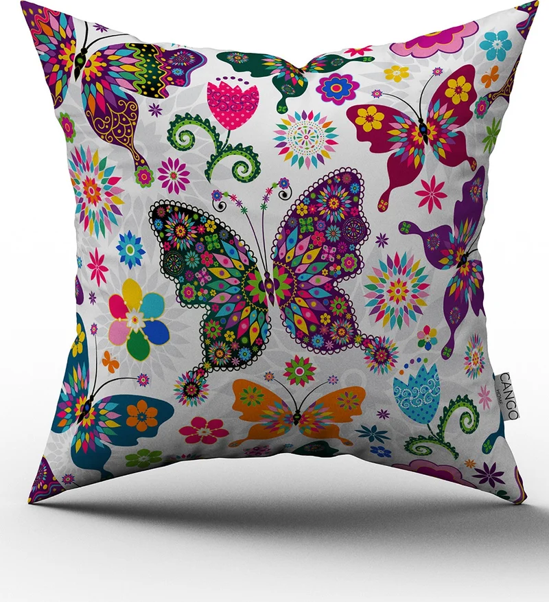Cango Home Colorful Butterfly Special Design Pillow Cushion Case 546