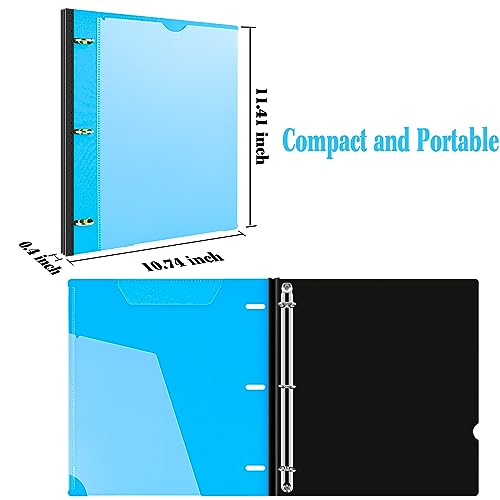 INFUN Telescoping 3 Ring Binder - 4PCS, Flexible Round Binder with Customizable Front Cover and Clear Catalog Pocket, Holds 8.5x11 inch Paper - Image 4