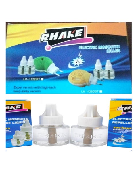 Rhake Mosquito Repellent Device with 2 Bottles of Liquid (Multi-Colored)