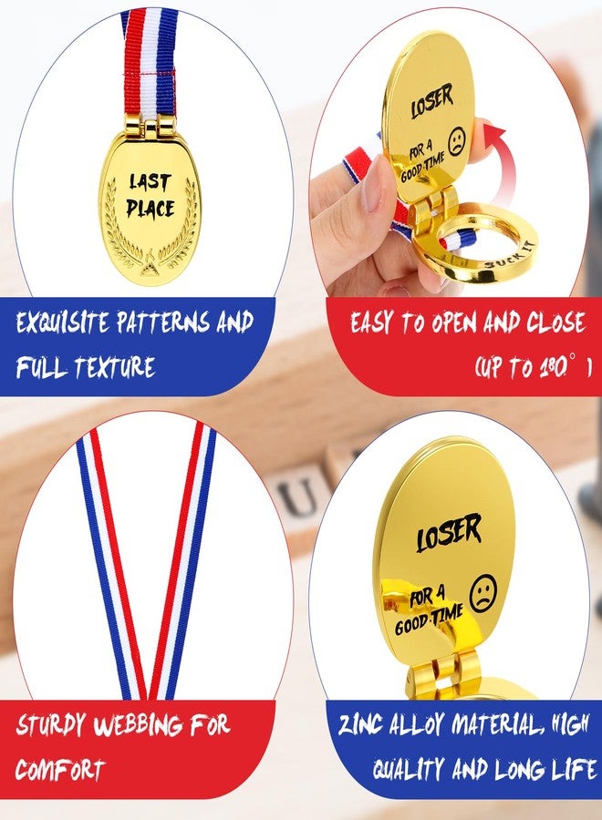 Misdary Last Place Medal Toilet Seat Flip Cover Design Loser Award Funny 1.6 Inch Wide Toilet Medal with Webbing Last Place Trophy for Competitions Funny Supplies(6 Pcs) - Image 3