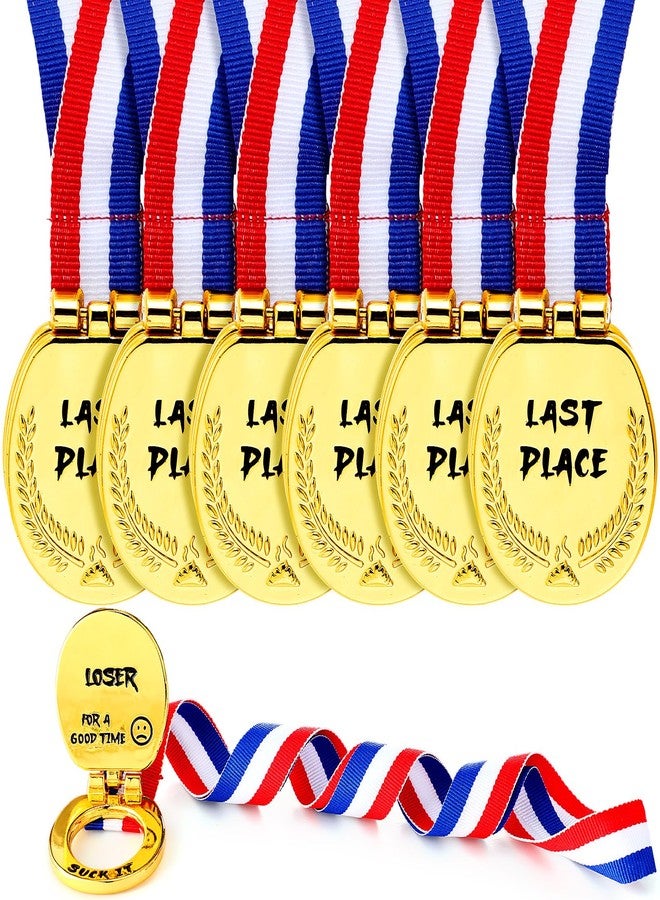 Misdary Last Place Medal Toilet Seat Flip Cover Design Loser Award Funny 1.6 Inch Wide Toilet Medal with Webbing Last Place Trophy for Competitions Funny Supplies(6 Pcs) - Image 1