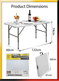 Multipurpose Rectangle 122cm Centre Folding Camping Table Lightweight Foldable Aluminium Portable Trestle Indoor Outdoor Picnic Barbecue Party Kitchen Home Dining Camping Garden BBQ Tables - pzsku/Z02E21D6DF08079815600Z/45/_/1689423571/a5b22d3f-585d-4a5c-93d7-fa65291367db