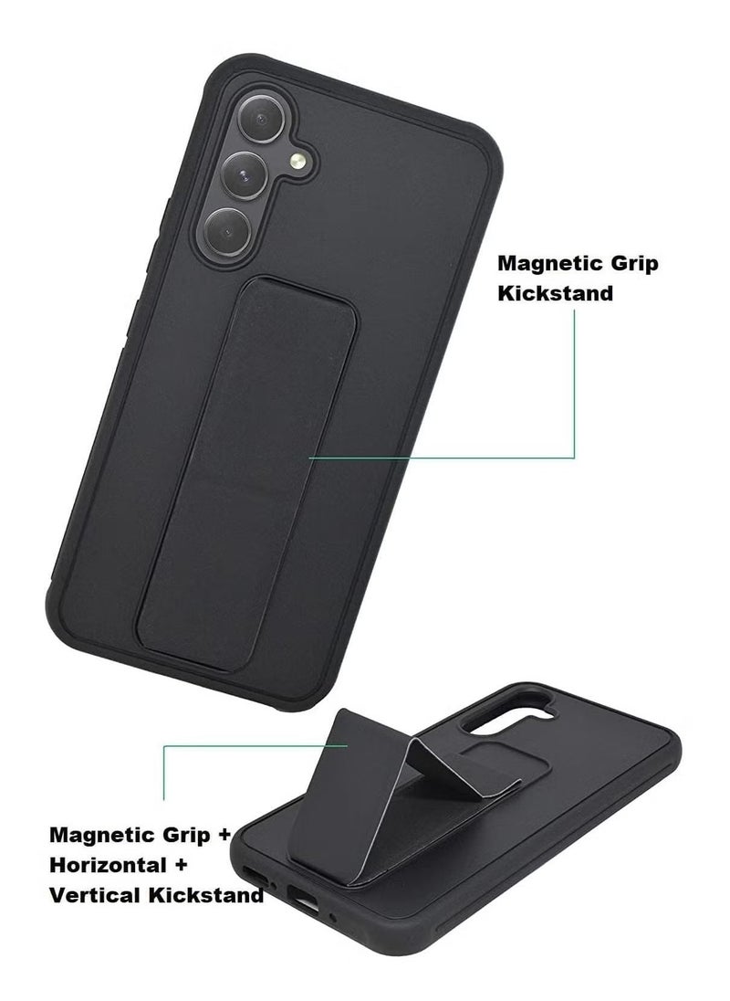 TIGER Samsung Galaxy A25 Back Stand Case Cover – Magnetic Holder, Soft Silicone, Horizontal & Vertical Kickstand, Wrist Strap, Full Protection, Scratch Resistance Matte Finish Case for Samsung Galaxy A25 - Image 3