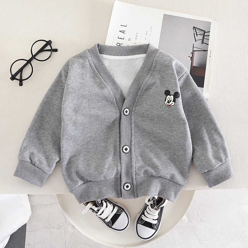 Children'S Coat 2023 New Boys And Girls Cartoon Mq Knitted Cardigan Baby Sweater Baby Girls' Children'S Clothing - Image 1