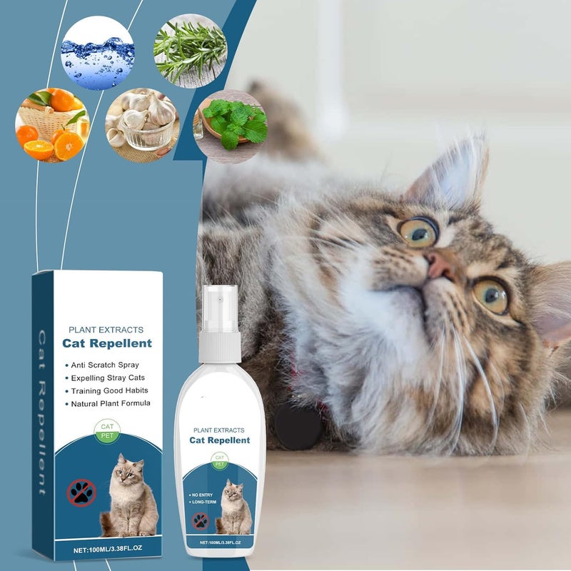 SWIUKPHE Storage & transit friendly Cat Repellent Spray (100ml), Plant-Based, Non-Toxic Training Aid for Indoor Outdoor Use – Protects Furniture, Rugs, Curtains from Scratching, Digging, Chewing – Safe and Effective Deterrent Demand fit global economical quality - Image 2