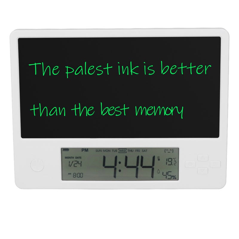 LCD Writing Board 10-Inch HD LCD Screen Multifunctional LCD Electronic Calendar - 200mAh Long-Lasting Battery Electronic Clock Writing Pad for Home Office Travel - Image 2