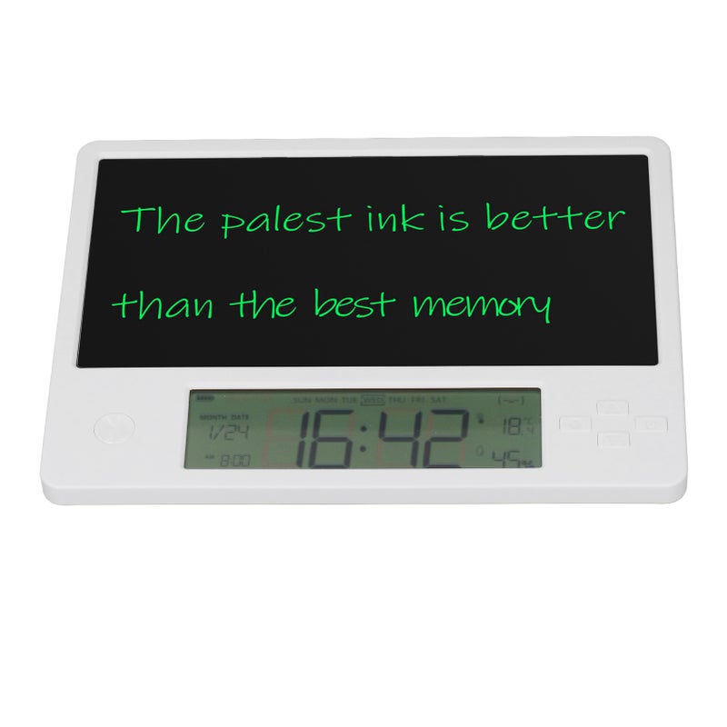 LCD Writing Board 10-Inch HD LCD Screen Multifunctional LCD Electronic Calendar - 200mAh Long-Lasting Battery Electronic Clock Writing Pad for Home Office Travel - Image 3