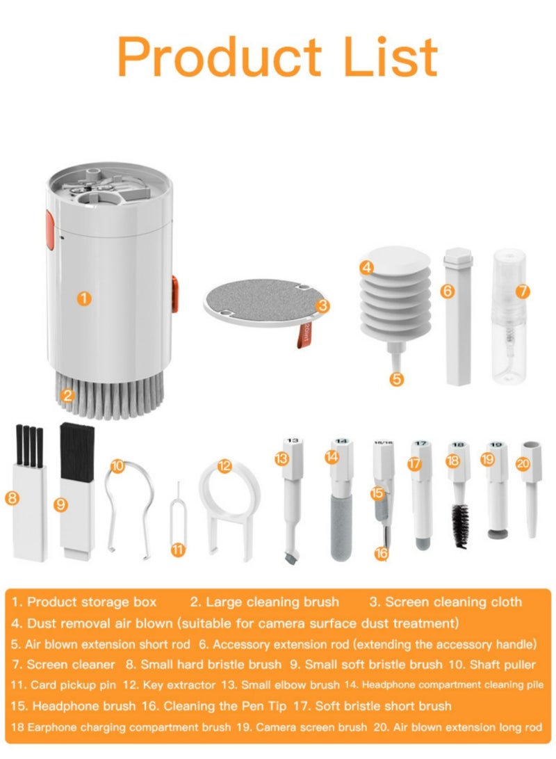 20-in-1 Cleaner kit Cleaning Brush Computer Keyboard Clean Pen Tablet Camera Phones Earphones Cleaning Tools Set Keycap Puller  - Image 2