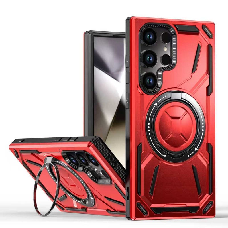 MagSafe TPU Case Protective + PC for Samsung Galaxy A16 and Kickstand in Red for Tabletop Use - Image 1