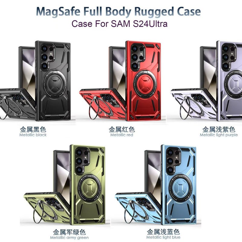 MagSafe TPU Case Protective + PC for Samsung Galaxy A16 and Kickstand in Red for Tabletop Use - Image 2