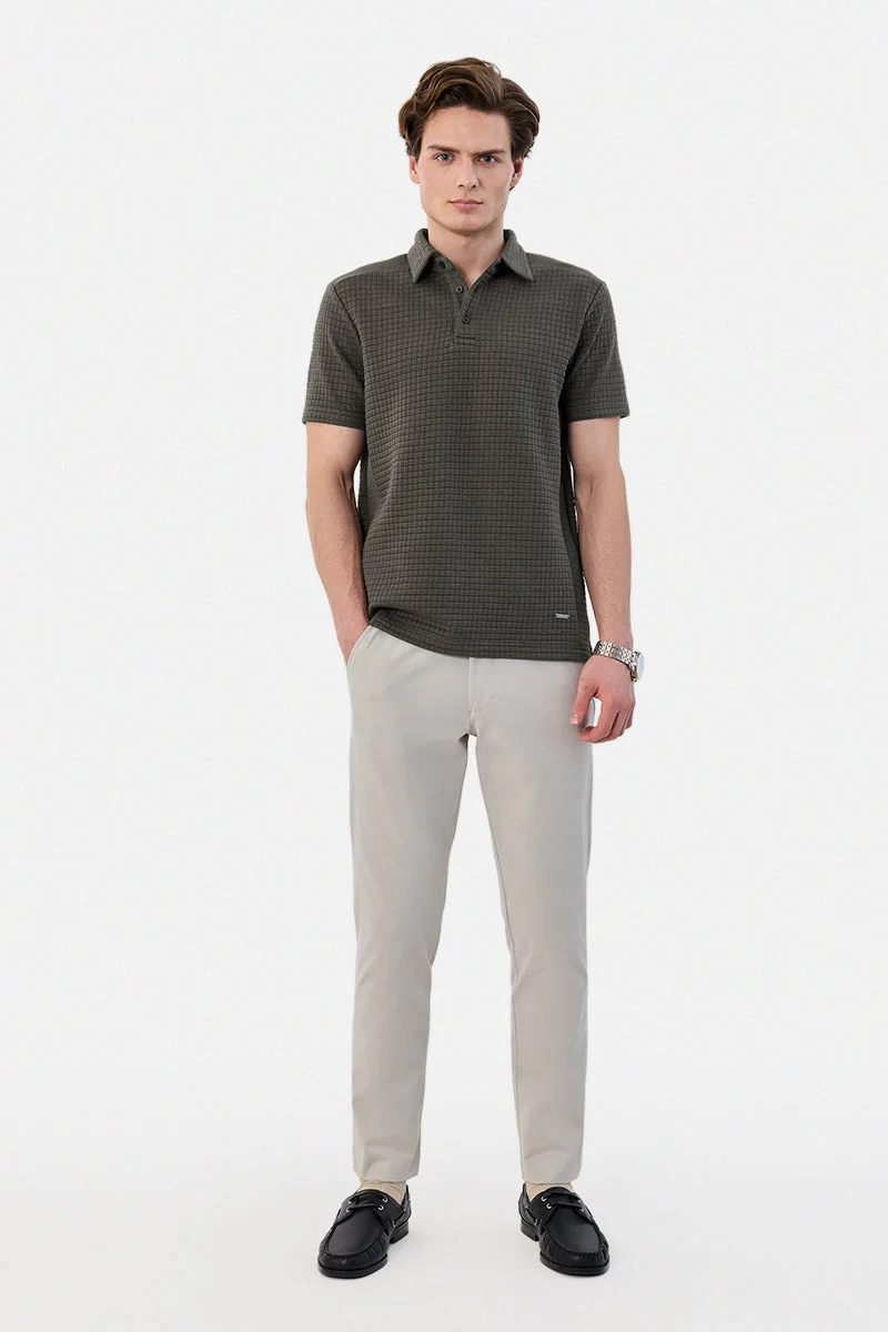 SNITCH Regular Fit Knitted Polo T-Shirt