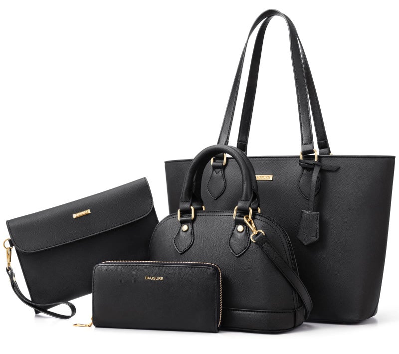 Bagsure 4PCS Women Fashion Handbags Purses Wallet Shoulder Bags Casual Tote Bag Crossbody Bags, Handbag Set Gift for Ladies Girls, Satchel Purse Set for Women - Image 1