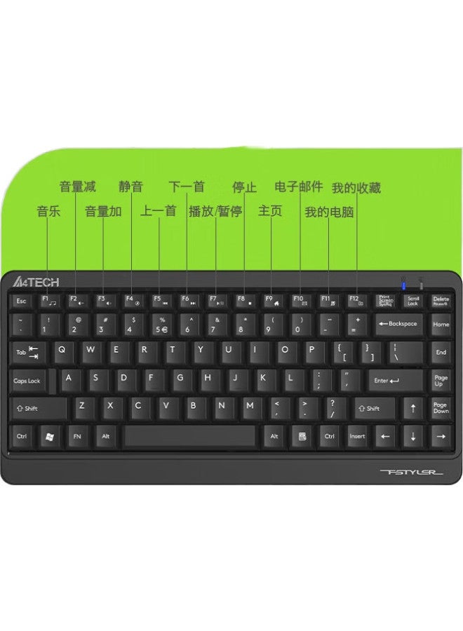 A4TECH A4Tech Fg1120 Fei Shidai Wireless Keyboard And Mouse Set, Portable Laptop Home Office Typing Dedicated Compact Keyboard And Mouse Set, Fluorescent Green - Image 2