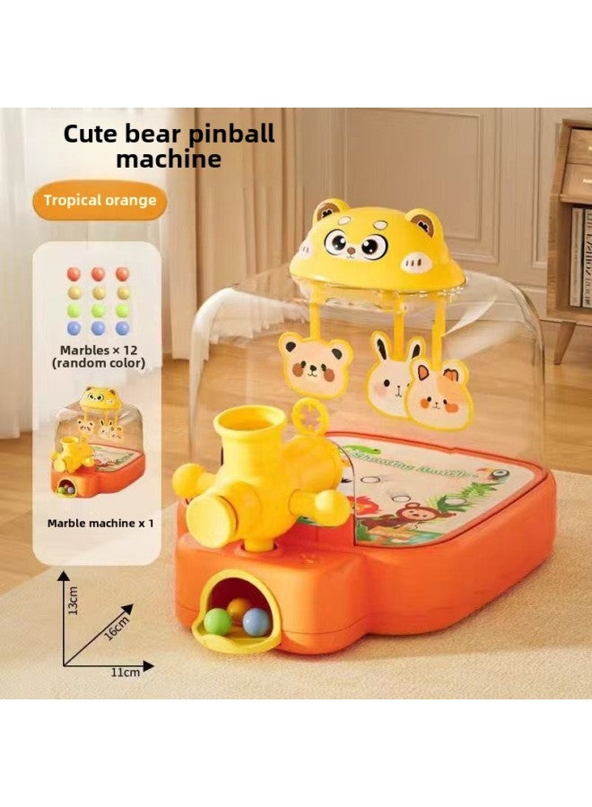 Children's Pinball Machine Shooting Game Machine Educational Toys Female Parent-Child Beading Beads 3 To 6 Years Old Boy's Concentration 3-6-Color:Cute Bear Marble Machine  Mail Order Box  - Image 1