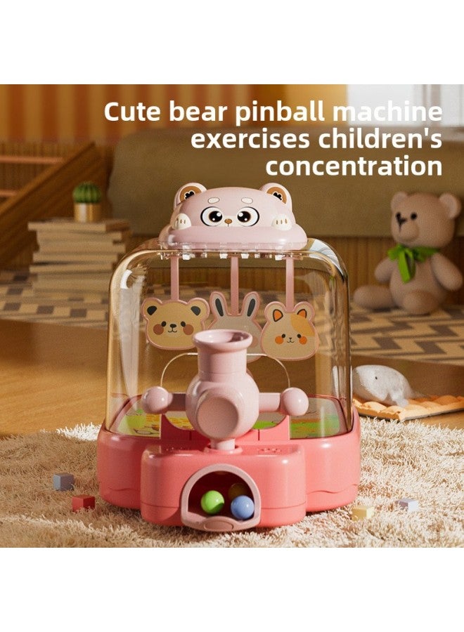 Children's Pinball Machine Shooting Game Machine Educational Toys Female Parent-Child Beading Beads 3 To 6 Years Old Boy's Concentration 3-6-Color:Cute Bear Marble Machine  Mail Order Box  - Image 2