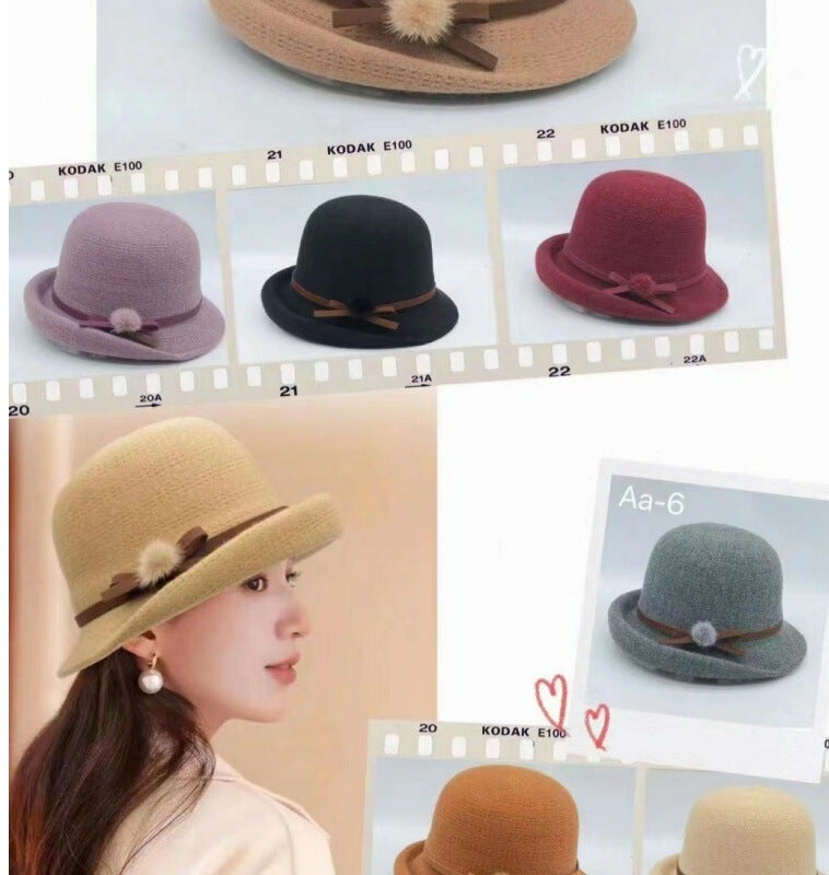 Knit Beanie Hat Women Casual Solid Color Winter Slouchy Hat - Image 3