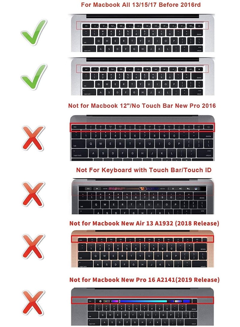 أمم US Layout Persian/English Keyboard Cover Compatible with Apple MacBook Air Pro Retina 13/15/17 Model A1466/A1369 Green - Image 5