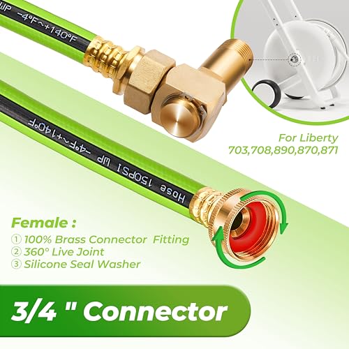 Litorange LF Brass Hose Reel Parts Fittings 5 FT Replacement Leader Hose Garden Hose Adapter Brass Replacement Part Swivel For Liberty Garden Products - Image 3