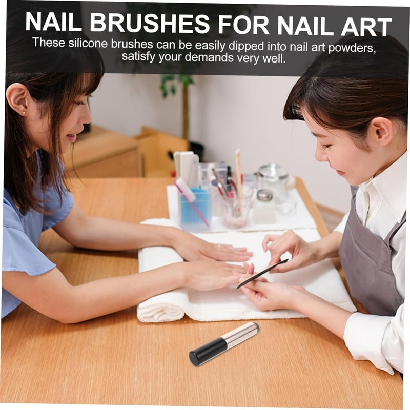 Silicone Nail Art Brush for Nail Powder Application Reusable Manicure Tool - Image 5