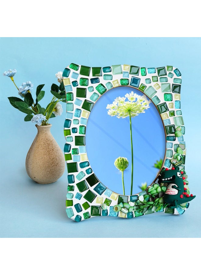 Handmade Photo Frame Material Bag Diy Creative Children's Live Activity Mosaic Puzzle Sticker Photo Frame 5 Inch 6 Inch 7-Color:Colorful Special Shapes [ 6inch Clay Models]  - Image 4