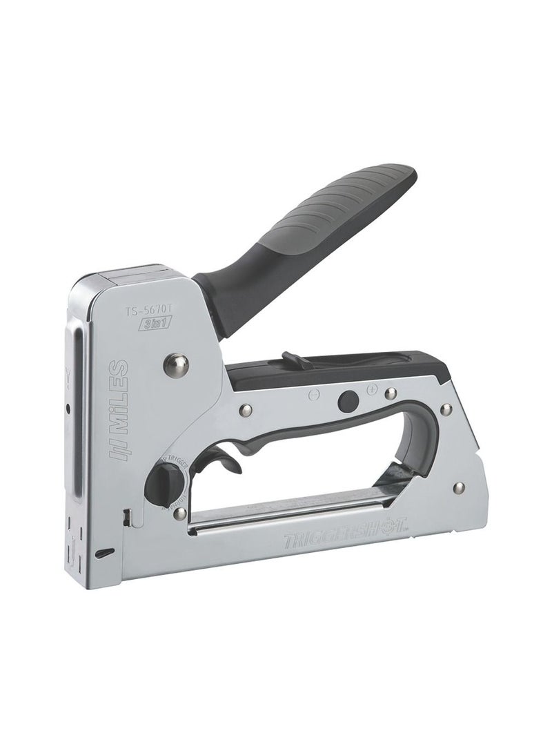 MiLES Heavy Duty 3-in-1 Trigger Staple Gun TS-5670T – Adjustable Force Metal Stapler for Staples, Brads & Pins - Image 1