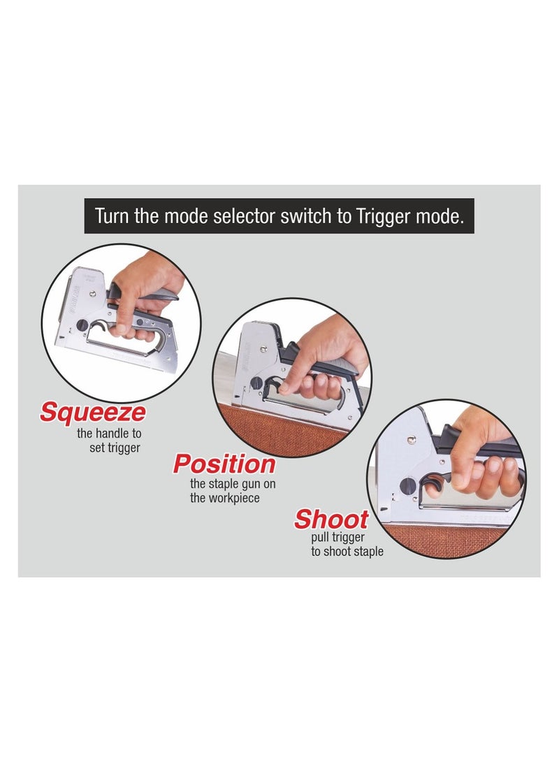 MiLES Heavy Duty 3-in-1 Trigger Staple Gun TS-5670T – Adjustable Force Metal Stapler for Staples, Brads & Pins - Image 2