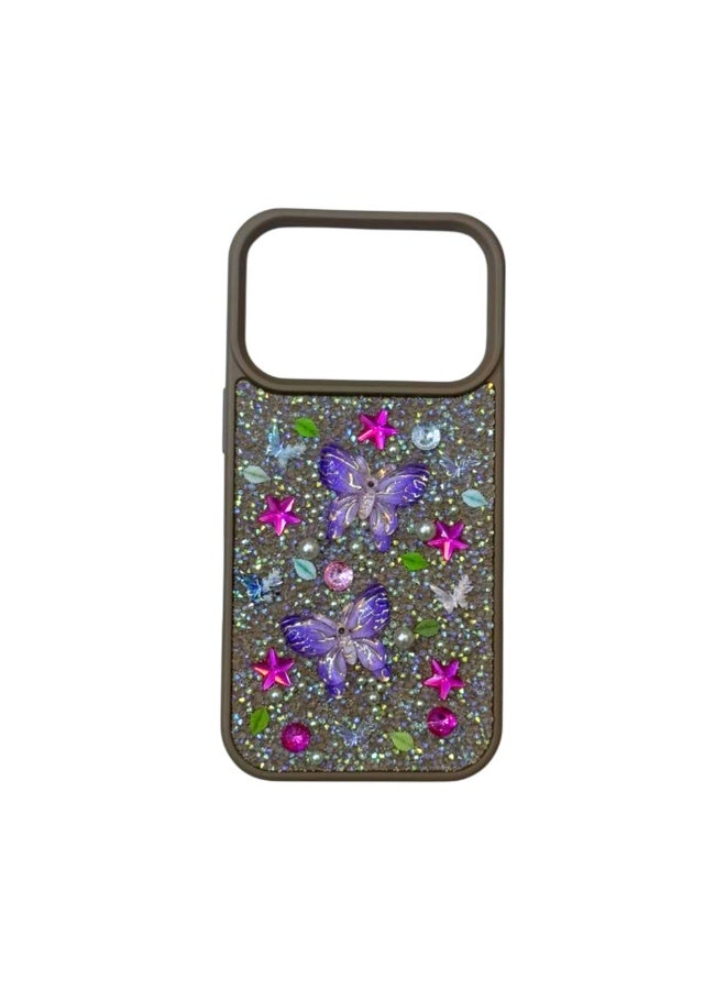 MAXORA MaxWell Stone Butterfly Case for IPhone 17 Pro, Brown - Image 1
