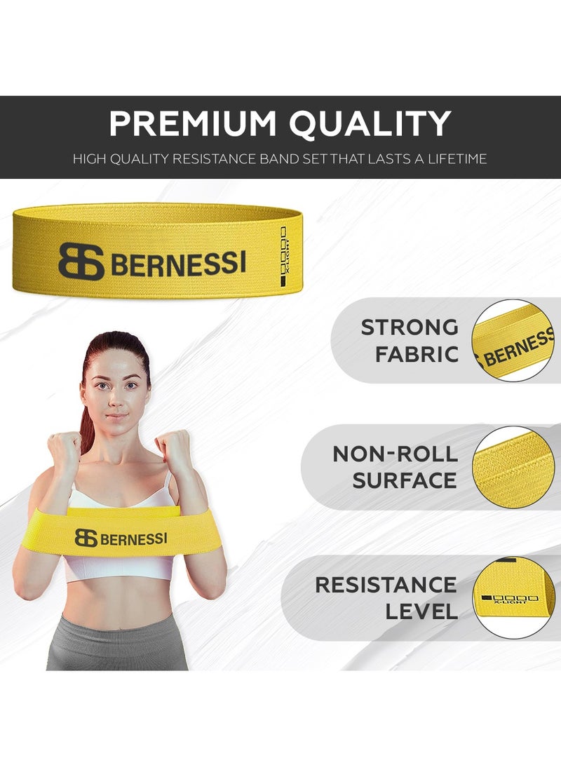 5pcs 10-75lbs Fabric Resistance Band Set for Working Out Women & Man, Elastic Anti-Slip Booty & Legs Exercise Band Different Strength for Training Fitness Exercises Home Workouts Gym Yoga
