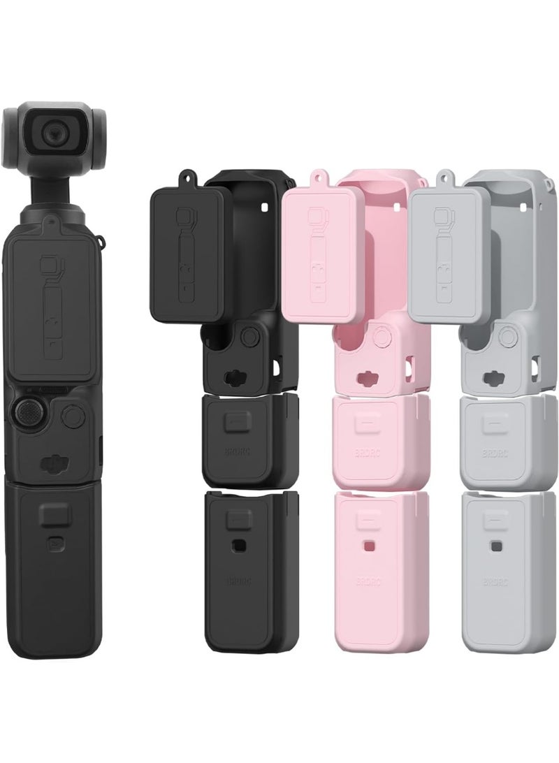 Pocket 3 Silicone Cover, Protective Case Lens Protector Scratch-Resistant Sleeve Skin Compatible with DJI OSMO Pocket 3 Creator Combo Accessories(Black) - Image 2