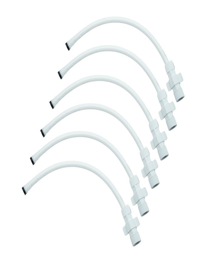 LuvBath Fitting 9-Inch (22 cm) PTMT Connection Pipe | White | Leakproof Hose for Hot & Cold Water | Kitchen, Bathroom, Toilet, Sink & Geyser | Pack of 6, 9-Inch (22 cm) - Image 1