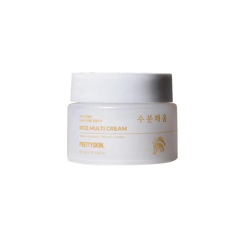 PRETTYSKIN Rice Amino Acid Multi Moisturizing Cream | 4-in-1 Toner + Emulsion + Serum + Cream | With Rice Bran Water & Niacinamide | Gentle Daily Hydration & Texture Care | 3.38fl.oz - Image 1