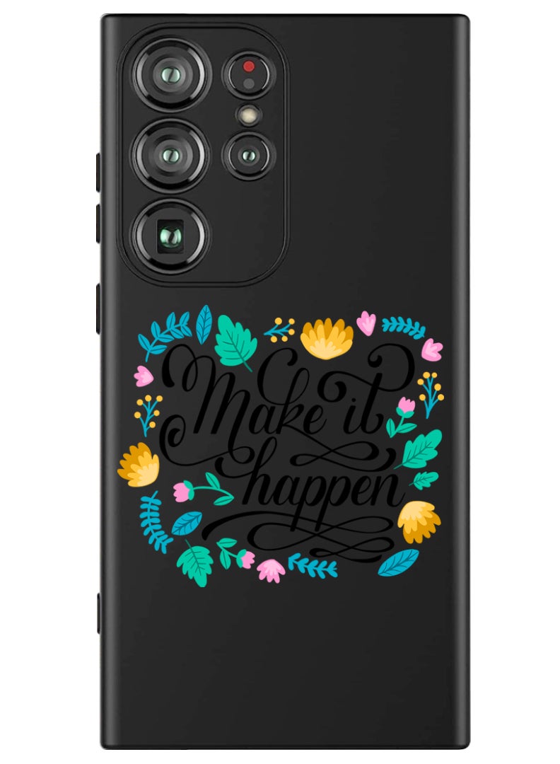 Theodor Protective Slim Fit Case Liquid Silicone Cover with Full Body Protection Anti-Scratch Shockproof Case For Samsung Galaxy S24 Ultra (Black) - make it Happen - Image 1