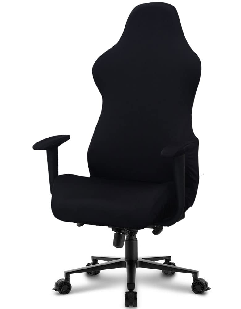 Deisy Dee Slipcovers Cloth Stretch Polyester Chair Cover for Reclining Racing Gaming Chair Only Chair Covers Black